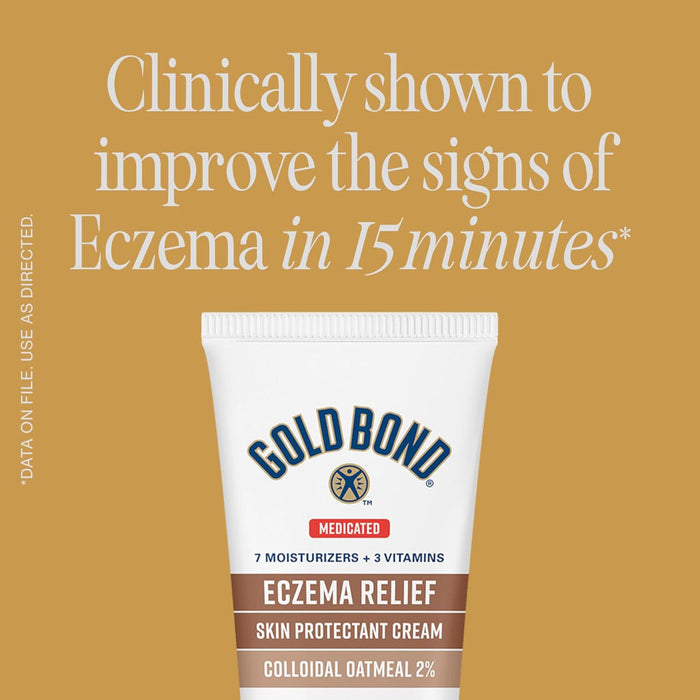 Gold Bond Eczema Relief Skin Protectant Cream 8 Oz Banner That Reads Improve The Signs Of Eczema In 15 Minutes