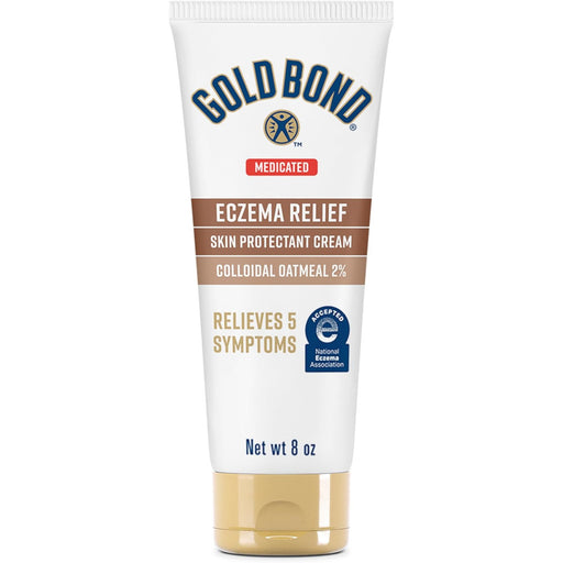 Gold Bond Eczema Relief Skin Protectant Cream 8 Oz In Front Of White Background